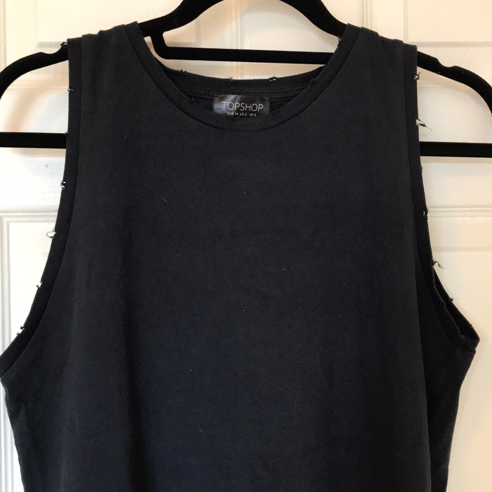 Distressed Black Tank Top